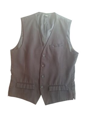 Guess Black Men's Dress Vest with Subtle Stripe Lining